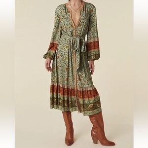 Spell THE LADY UNTAMED BUTTON DOWN MIDI DRESS
